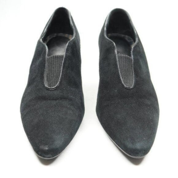 Aquatalia Women's Size 7 Black Suede Slip On Pointed Toe Heels - Picture 2 of 8